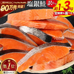 8,000円・評価4.6（3621件）｜楽天魚通販｜【ふるさと納税】 鮭 訳あり 銀鮭 切身 【内容量が選べる】 [宮城東洋 宮城県 気仙沼市 20564665] 魚介類 海鮮 訳アリ 規格外 不揃い さけ サケ 鮭切身 シャケ 切り身 冷凍 家庭用 おかず 弁当 支援 サーモン 銀鮭切り身 魚 わけあり 2kg 3kg 定期便