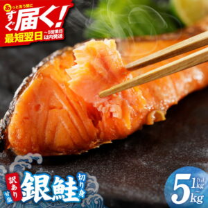 7,000円・評価4.42（4736件）｜楽天魚通販｜【ふるさと納税】総合1位 人気 訳あり 銀鮭 切り身 甘塩 選べる 定番 / 厚切り 1kg～5kg サイズ 不揃い 規格外 バター焼き 海鮮 魚介 鮭 朝食 お弁当 おかず バラ凍結 簡単調理 5営業日 発送月 定期便 最短翌日発送 大阪府 泉佐野市 送料無料